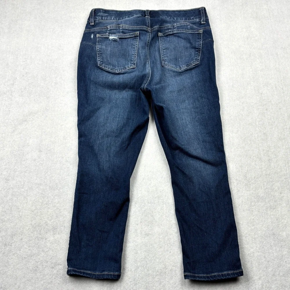 Torrid Womens 10 Medium Wash Distressed Crop Bombshell Skinny Jeans 14468829